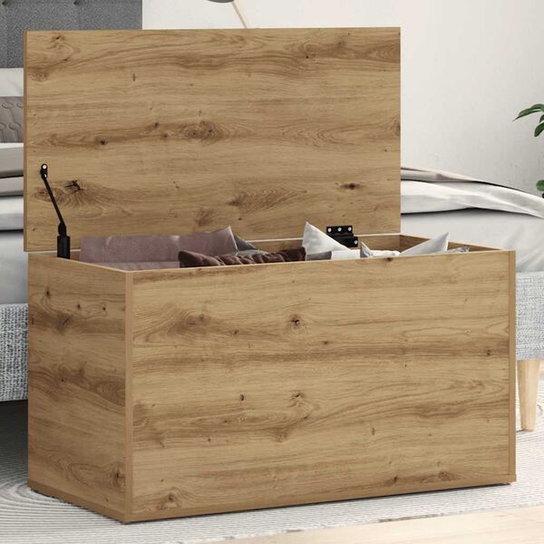 vidaXL Coffre de rangement chêne artisanal 84x42x46 cm bois ingénierie