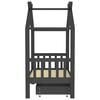 vidaXL Cadre de lit enfant avec tiroir gris fonc&eacute; pin massif 70x140 cm
