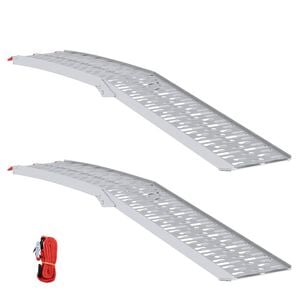 vidaXL Rampe de moto pliable 340 kg par rampe 2 pcs Argent&eacute; Aluminium