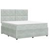 vidaXL Lit boxspring avec matelas Gris clair 140 x 190 cm Velours
