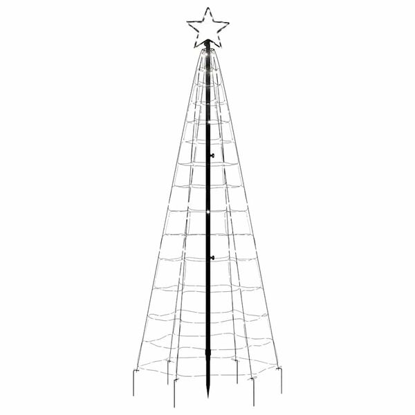 vidaXL Sapin de No&euml;l &agrave; LED avec piquets 220 LED blanc froid 180 cm
