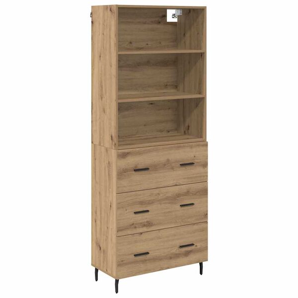 vidaXL Haut Armoire avec tiroir Ch&ecirc;ne artisanal 69,5 x 34 x 180 cm