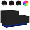 vidaXL Table de chevet avec lumi&egrave;res LED noir 70x36x40,5 cm