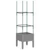 vidaXL Jardini&egrave;re avec treillis gris clair 40x40x142,5 cm PP