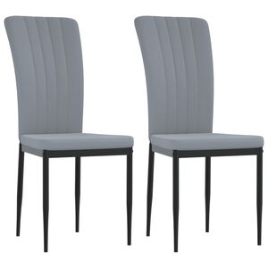 vidaXL Chaises &agrave; manger lot de 2 Gris clair Velours