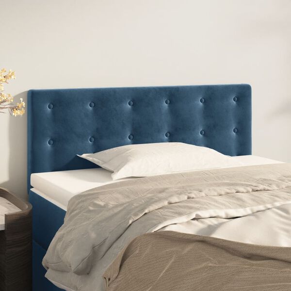 vidaXL T&ecirc;te de lit Bleu fonc&eacute; 90x5x78/88 cm Velours