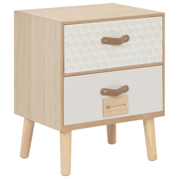 vidaXL Table de chevet avec 2 tiroirs 40x30x49,5 cm Bois de pin massif