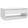 vidaXL Table basse Blanc brillant 102,5x55x44 cm Bois d'ing&eacute;nierie