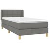 vidaXL Sommier &agrave; lattes de lit avec matelas Gris fonc&eacute; 90x200 cm Tissu