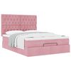 vidaXL Cadre de lit ottoman avec matelas rose 140x190 cm velours