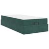 vidaXL Cadre de lit avec matelas avec matelas 2 pcs Vert Velours