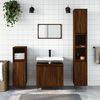 vidaXL Ensemble d'armoires de salle de bain 3 pcs ch&ecirc;ne marron