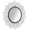 vidaXL Miroir mural de jardin Rayons de soleil 80 cm Noir