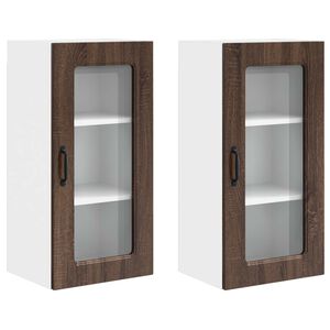 vidaXL Panneau de lave-vaisselle Kalmar 2 pc Ch&ecirc;ne brun