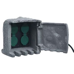 vidaXL 4 prises de jardin imperm&eacute;ables R&eacute;sine tress&eacute;e Gris
