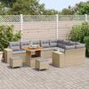 vidaXL Ensemble de canap&eacute; de jardin 12 pcs Beige et Gris clair
