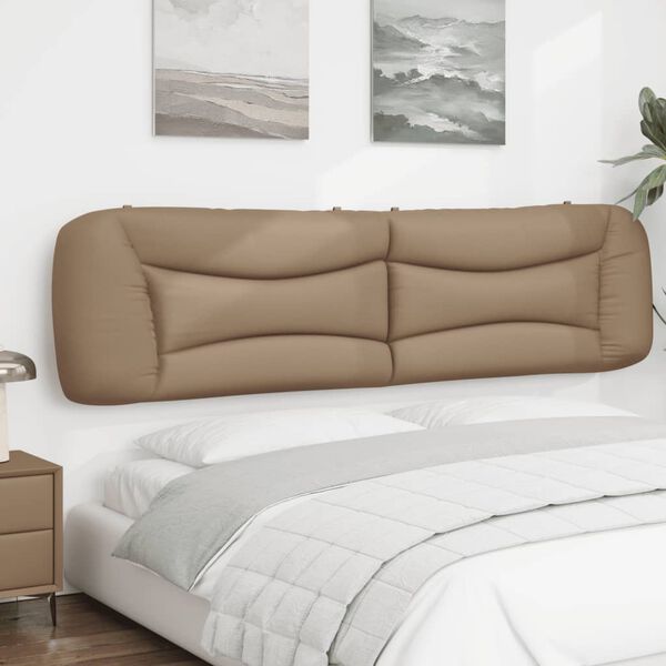 vidaXL Coussin de t&ecirc;te de lit Hvar cappuccino 200 cm similicuir