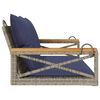 vidaXL Balancelle avec coussins gris 109x62x40 cm r&eacute;sine tress&eacute;e