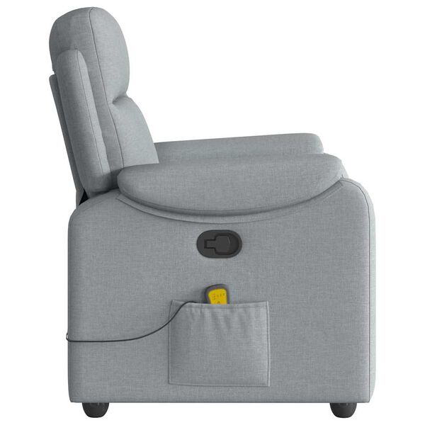 vidaXL Fauteuil de massage inclinable Gris clair Tissu