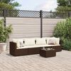 vidaXL Salon de jardin 5 pcs avec coussins Marron R&eacute;sine tress&eacute;e