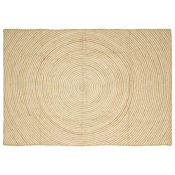 vidaXL Tapis Naturel et Blanc 160 x 230 cm Jute
