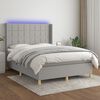 vidaXL Sommier &agrave; lattes de lit et matelas et LED Gris clair 140x190 cm