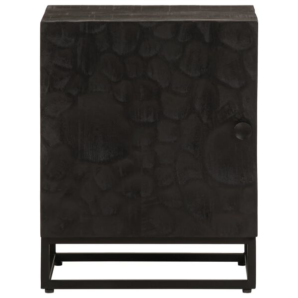 vidaXL Table de chevet noir 40x30x50 cm bois massif manguier et fer