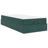 vidaXL Cadre de lit avec matelas avec matelas 2 pcs Vert Velours