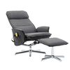 vidaXL Fauteuil de massage inclinable repose-pieds gris foncé et noir