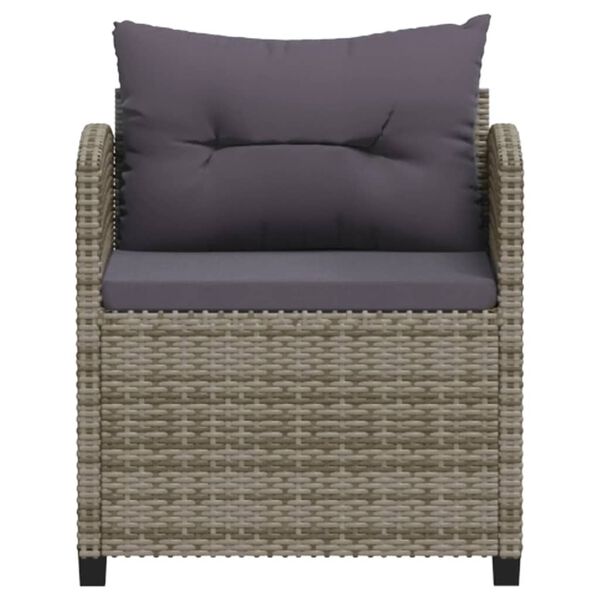 vidaXL Salon de jardin 7 pcs avec coussins r&eacute;sine tress&eacute;e gris