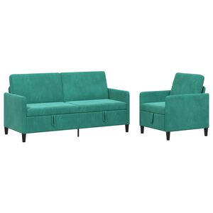 vidaXL Canap&eacute; avec rangement 2 pc Turquoise Polyester