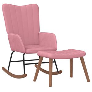 vidaXL Chaise &agrave; bascule avec repose-pied Rose Velours