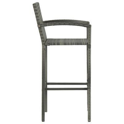 vidaXL Ensemble de bar de jardin 3 pcs Résine tressée Gris