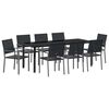 vidaXL Ensemble de salle &agrave; manger pour jardin 9 pc Noir Rotin PE