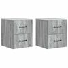 vidaXL Cabinet de chevet mural 2 pc Sonoma gris 34,5 x 33 x 40 cm