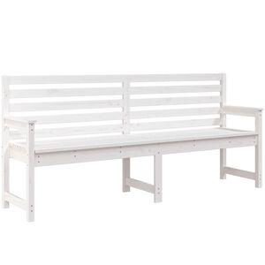 vidaXL Banc de jardin blanc 203,5x48x91,5 cm bois massif de pin