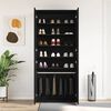 vidaXL Cabinet &agrave; chaussures avec &eacute;tag&egrave;re Ch&ecirc;ne noir 80 x 39 x 178 cm