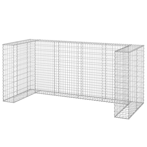 vidaXL Mur en gabion pour poubelles Acier galvanis&eacute; 254x100x110 cm