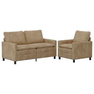 vidaXL Ensemble de Canap&eacute;s 2 pc Taupe Polyester
