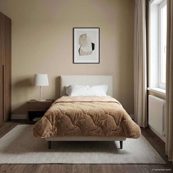 vidaXL Duvet d'&eacute;t&eacute; simple Matelass&eacute; Taupe 155 x 200 cm