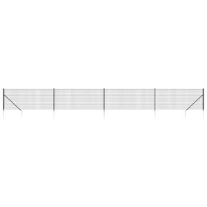 vidaXL Cl&ocirc;ture en treillis m&eacute;tallique et ancrage anthracite 1x10 m