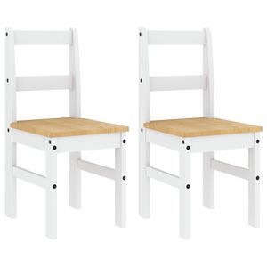 vidaXL Chaises &agrave; manger lot de 2 Panama blanc bois massif de pin