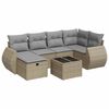 vidaXL Salon de jardin avec coussins 7 pcs beige r&eacute;sine tress&eacute;e