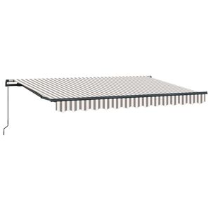 vidaXL Auvent manuel 4 x 3 m Rayures gris clair et blanc