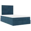 vidaXL Cadre de lit ottoman avec matelas bleu fonc&eacute; 120x200 cm velours