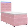 vidaXL Lit boxspring LED avec matelas Rose 90 x 200 cm Velours