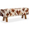 vidaXL Banc Cuir véritable de vache Motif de losange