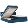 vidaXL Cadre de lit ottoman avec matelas bleu fonc&eacute; 200x200 cm velours