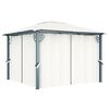 vidaXL Tonnelle avec rideau 300x300 cm Cr&egrave;me Aluminium