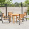 vidaXL Ensemble de salle à manger pour jardin 5 pcs Noir Poly rotin